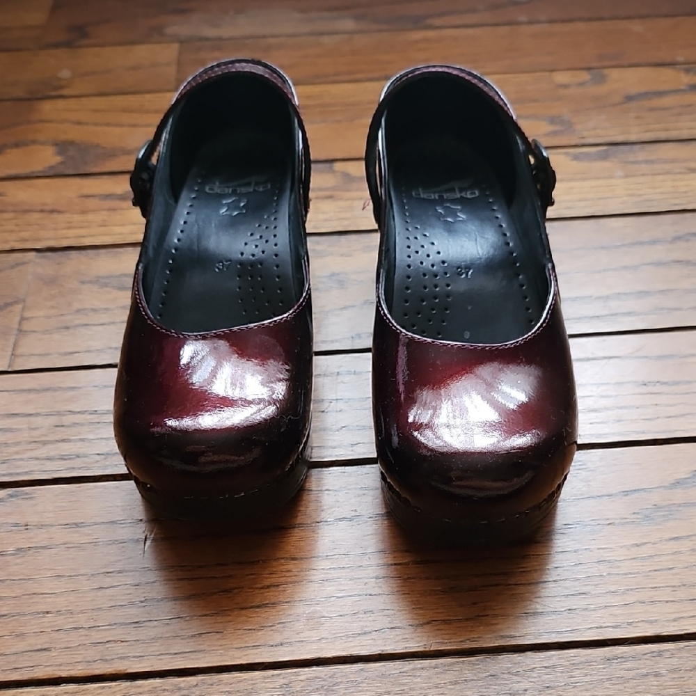 Dansko Dark Red Mary Jane Clogs